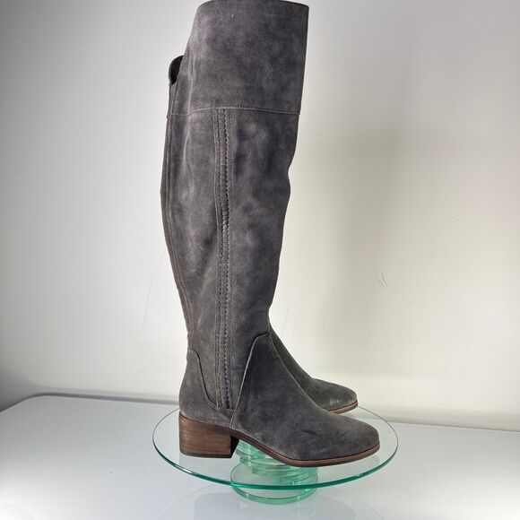 Vince Camuto Kochelda 2 Over the knee Suede Boots Gray Wide Calf - Picture 1 of 12